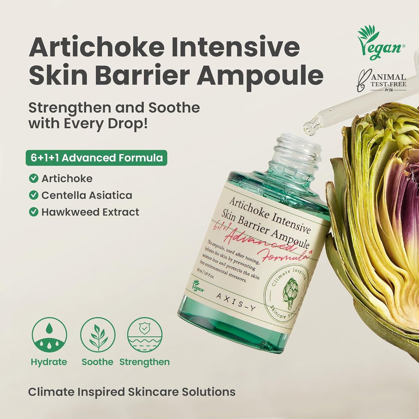 AXIS-Y Artichoke Intensive Skin Barrier Ampoule | Face Moisturizer & Dark Spot Corrector (30ml)