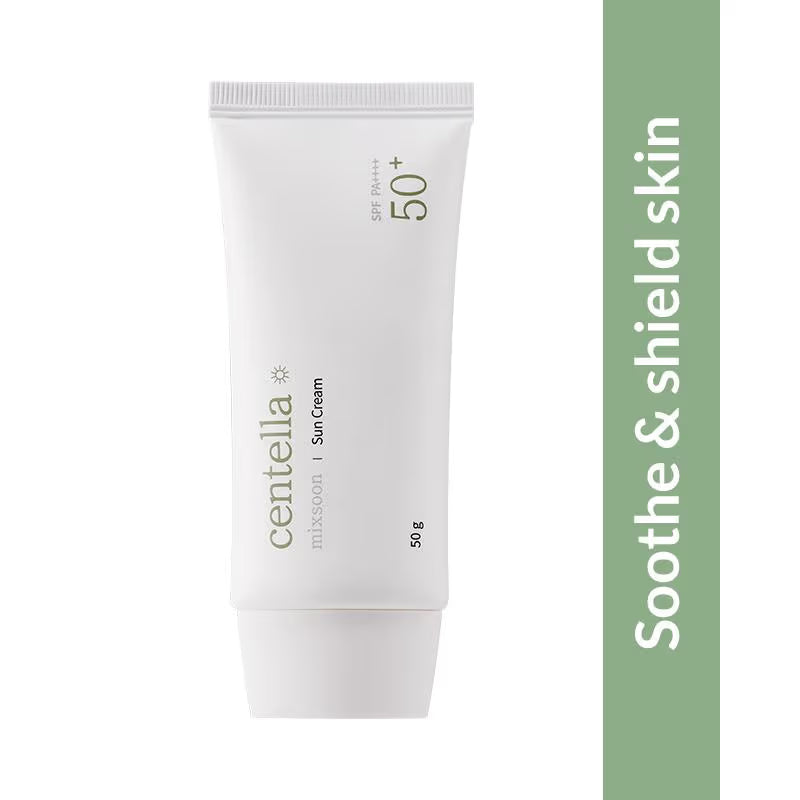 Mixsoon Korean Centella Sun Cream SPF50+ PA++++ (50g) | Soothing & Protective Daily Sunscreen