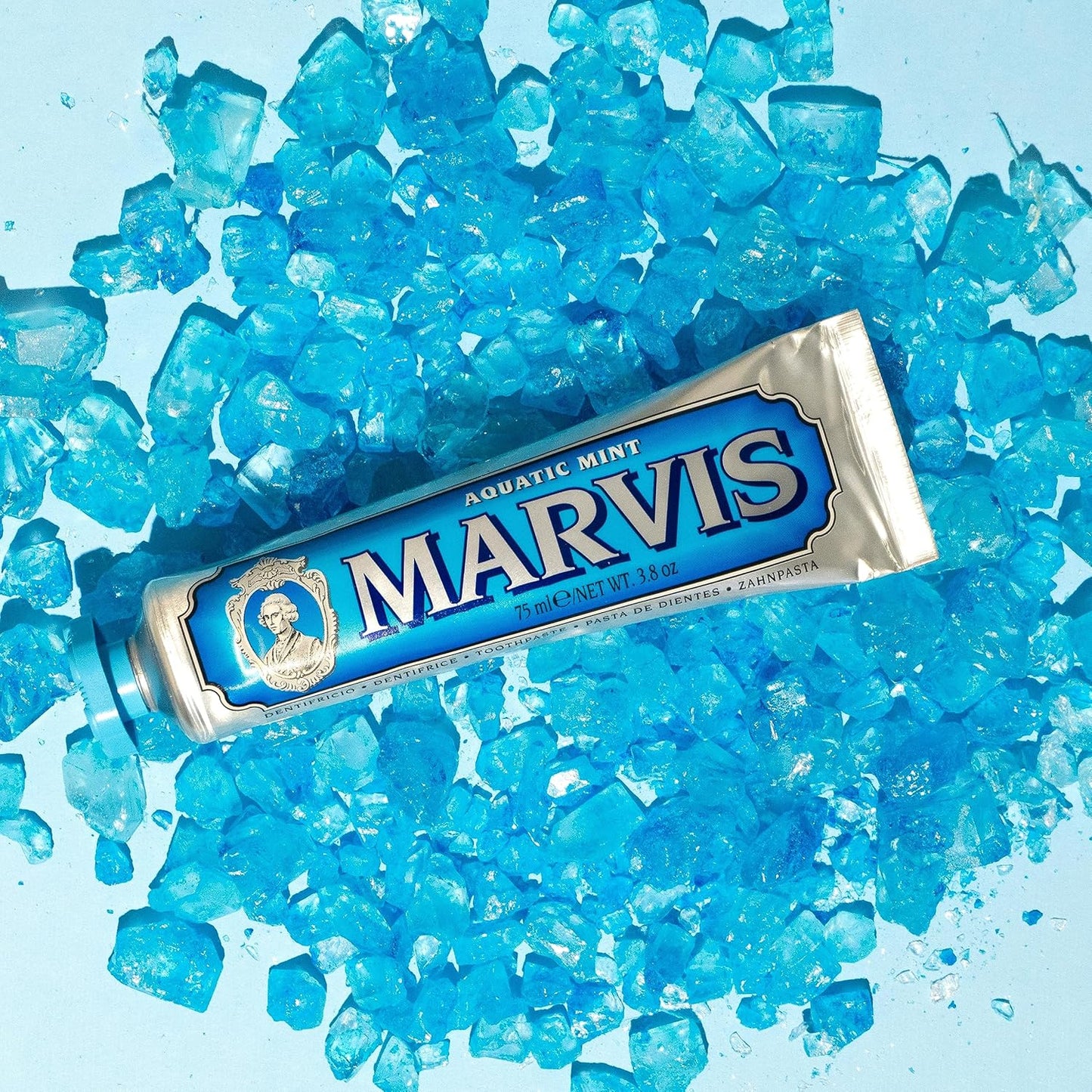 Marvis Aquatic Mint Toothpaste – 3.8 oz | Refreshing Sea-Inspired Mint, Fights Plaque & Freshens Breath