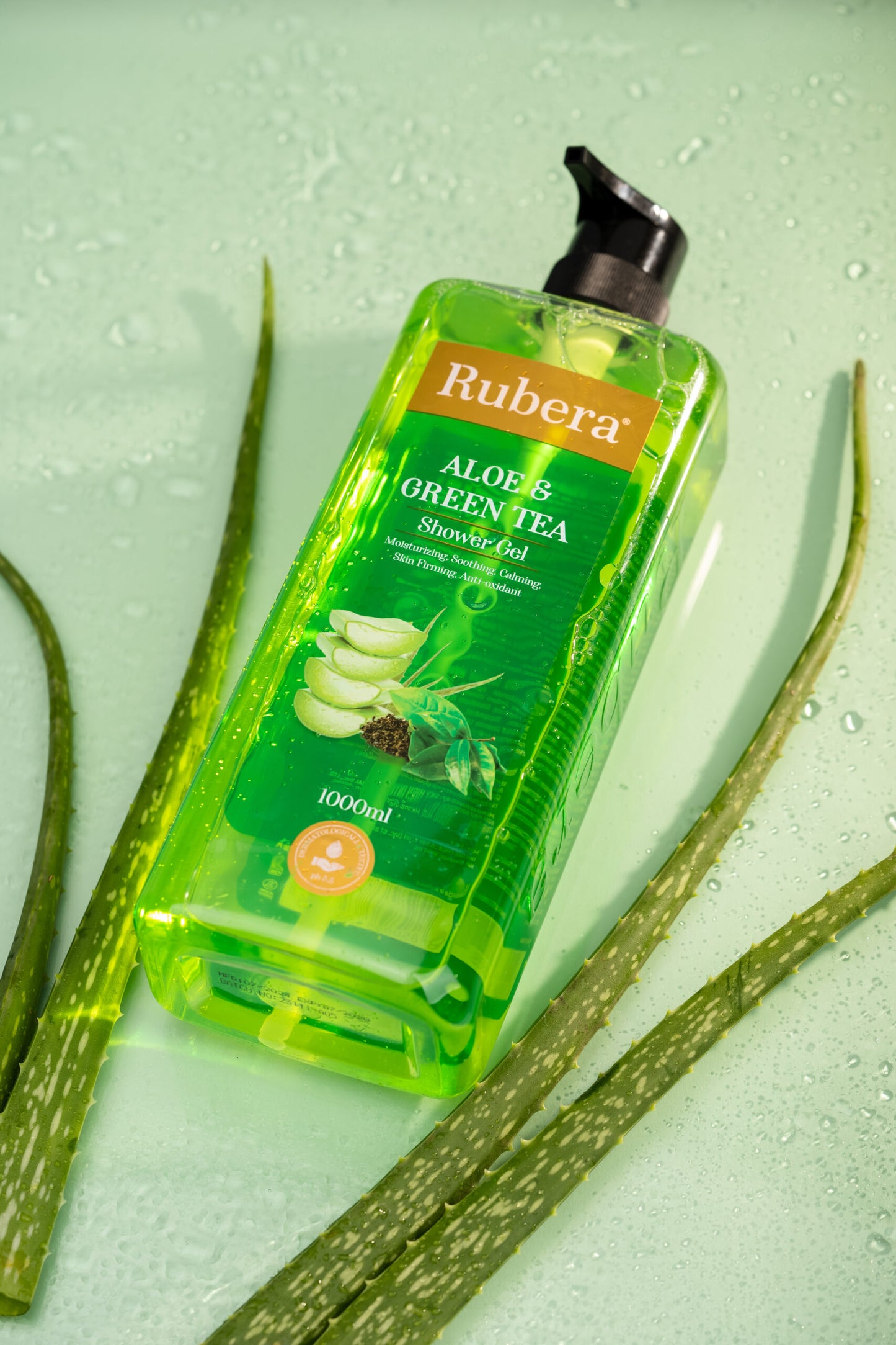 Rubera Aloe Vera & Green Tea Shower Gel – Hydrating & Refreshing Cleanser (1000ml)