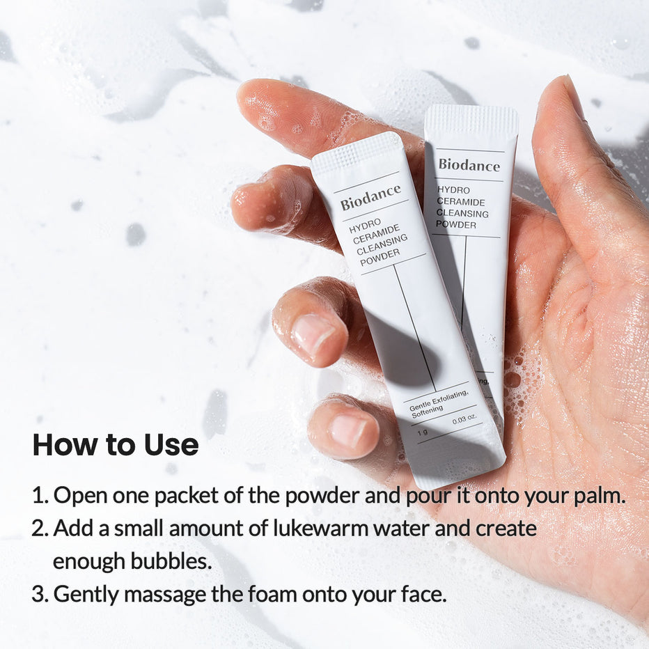 Biodance Hydro Ceramide Cleansing Powder (1g) | Gentle Travel‑Friendly Cleanser