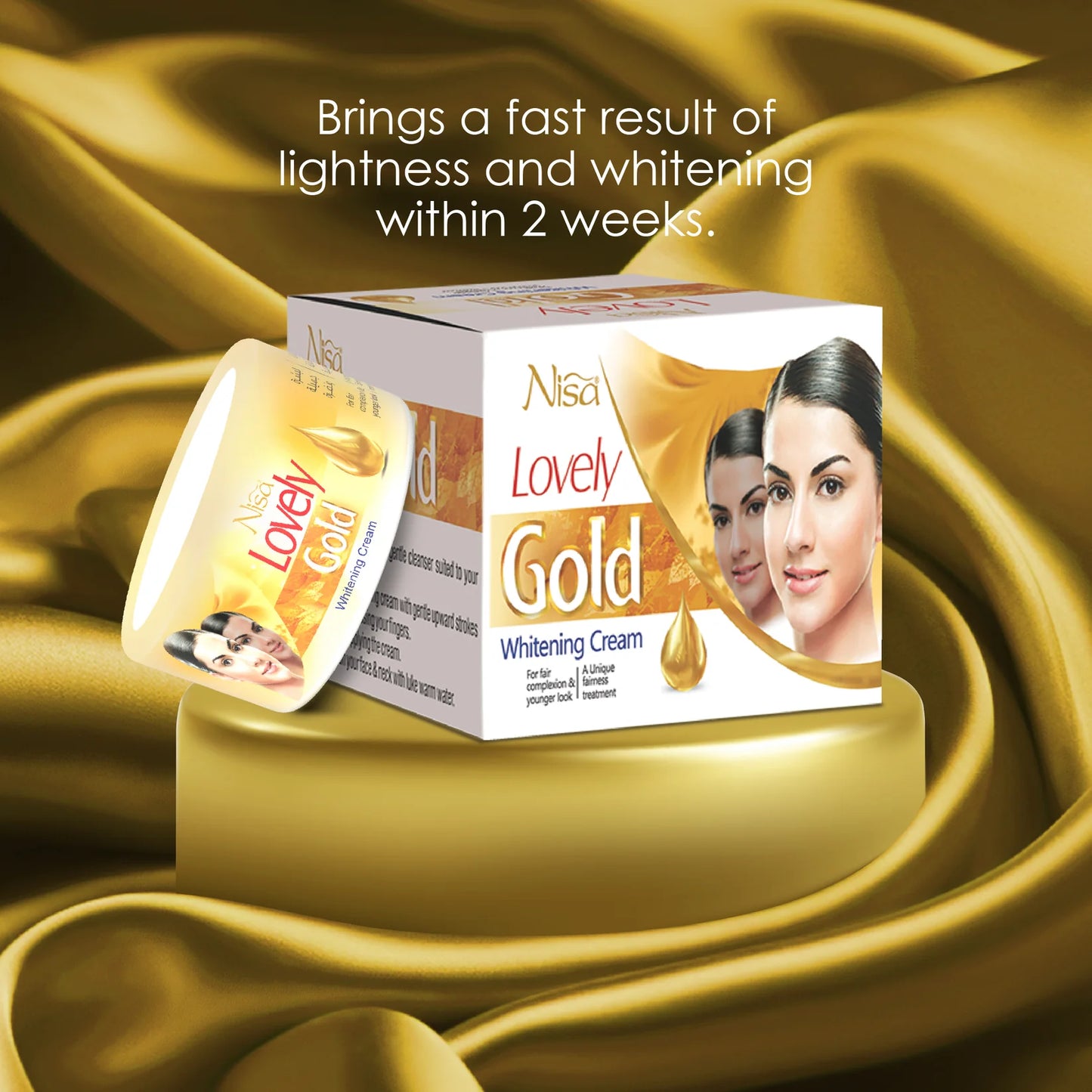NISA Lovely Gold Whitening Cream | Skin Brightening & Glowing Face Cream (30g)