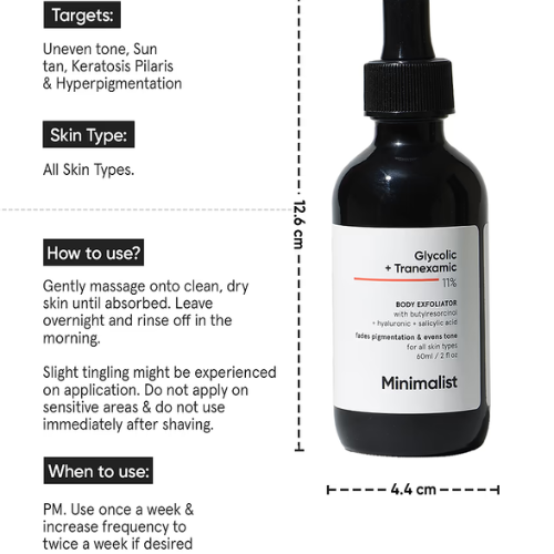 Minimalist Glycolic + Tranexamic 11% Body Exfoliator