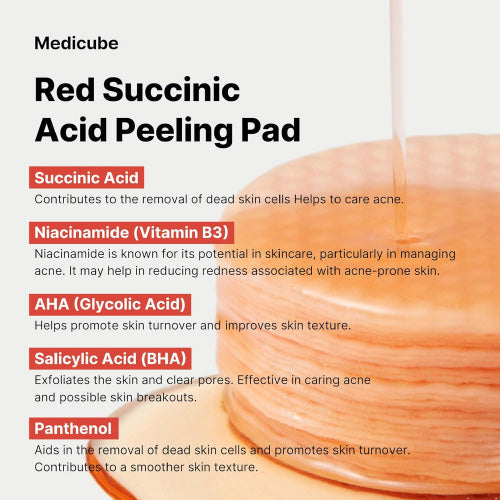 Medicube RED SUCCINIC ACID PEELING PAD 155g