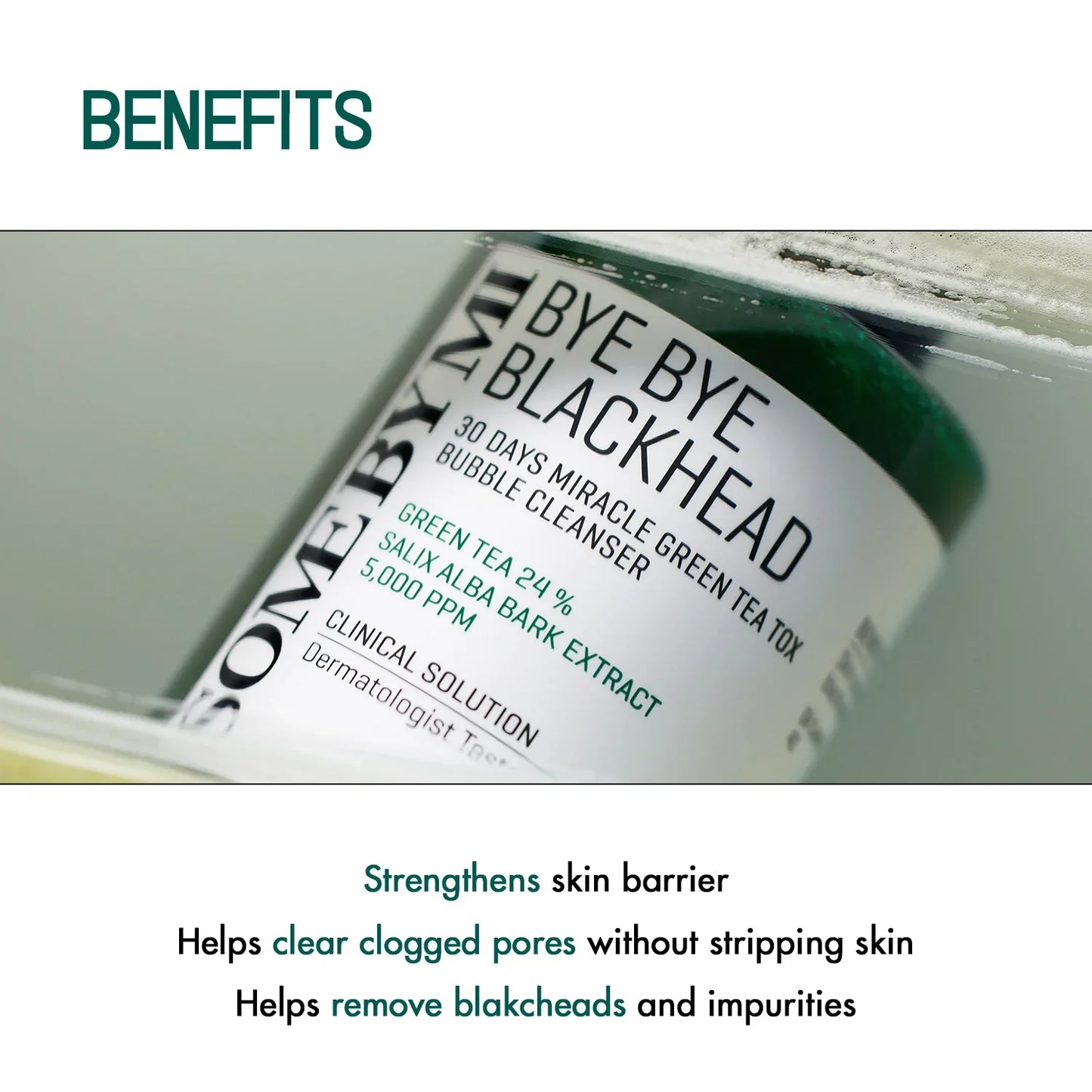 Some By Mi Bye Bye Blackhead 30 Days Miracle Green Tea Tox Bubble Cleanser – 120 g