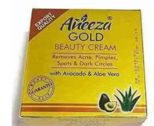 Aneeza Gold Beauty Cream with Avocado & Aloe Vera – Skin Whitening & Anti-Blemish Formula (30g)
