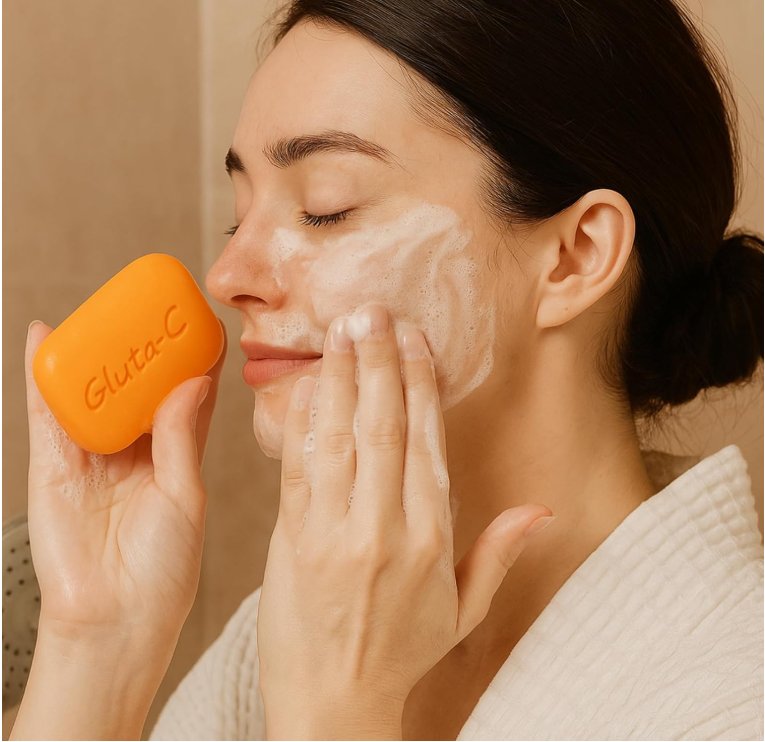 Gluta-C Papaya Enzymes Skin Lightening Soap – Face & Body Brightening with Glutathione & Vitamin C (135g)