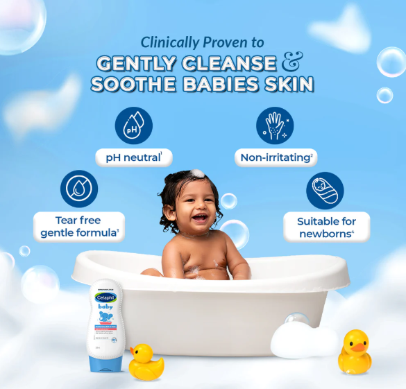 Cetaphil Baby Moisturising Bath & Wash – Gentle 2-in-1 Cleanser with Aloe & Almond Oil
