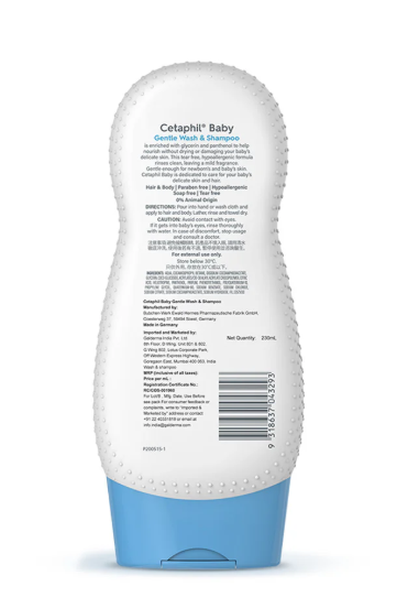 Cetaphil Baby Gentle Wash & Shampoo – Tear-Free 2-in-1 Cleanser with Organic Calendula