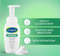 Cetaphil Soothing Foam Wash – 200ml | Gentle Foaming Cleanser with Ceramides for Dry, Sensitive Skin