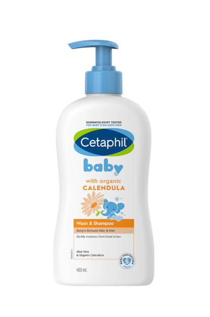 Cetaphil Baby Wash & Shampoo – Tear-Free 2-in-1 Cleanser with Organic Calendula for Hair & Body