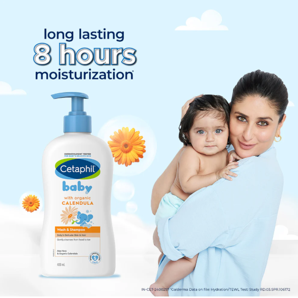 Cetaphil Baby Wash & Shampoo – Tear-Free 2-in-1 Cleanser with Organic Calendula for Hair & Body