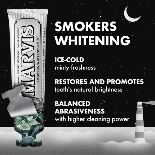 Marvis Whitening Toothpaste, Mint, 85ml, Promotes the Natural Whitening of the Teeth, Plaque Removal Toothpaste, Long-Lasting Freshness