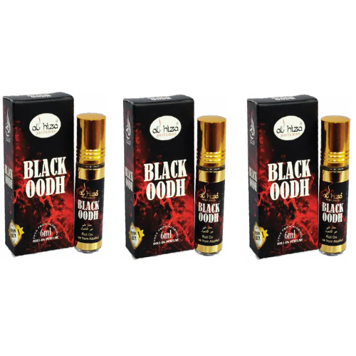 Al-Hiza Black Oodh Attar - 6ml Roll On | Deep Woody(Pack of 3)