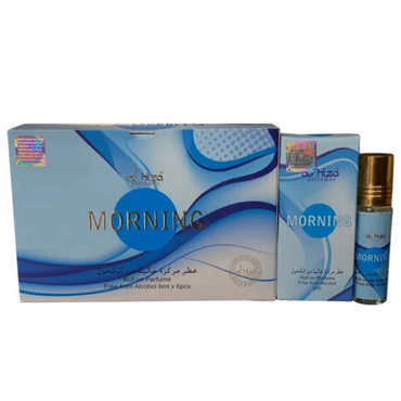 Al-Hiza Morning Attar - 6ml Roll On | Fresh & Long Lasting Fragrance(Pack of 6)
