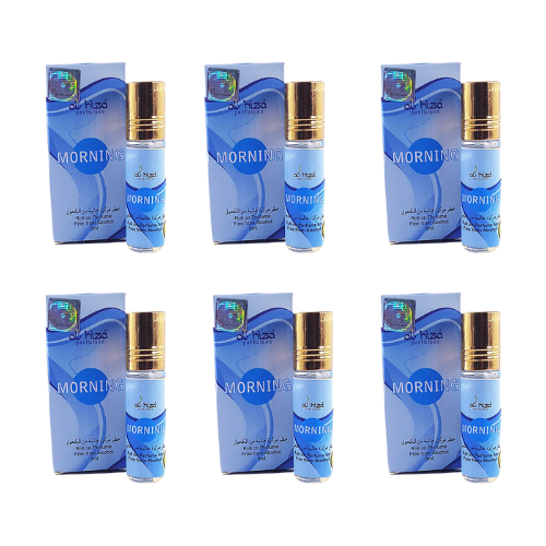 Al-Hiza Morning Attar - 6ml Roll On | Fresh & Long Lasting Fragrance(Pack of 6)