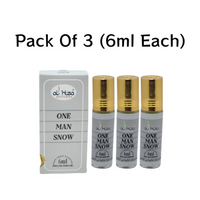 Al-Hiza One Man Snow Attar - 6ml Roll On | Concentrated Perfume Oil (Pack of 3)