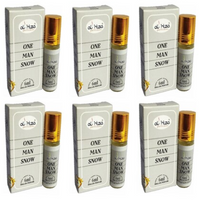 Al-Hiza One Man Snow Attar - 6ml Roll On | Concentrated Perfume Oil (Pack of 6)