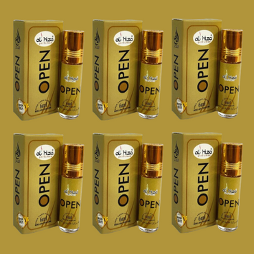 Al-Hiza Open Attar - 6ml Roll On | Concentrated Perfume Oil(Pack of 6)