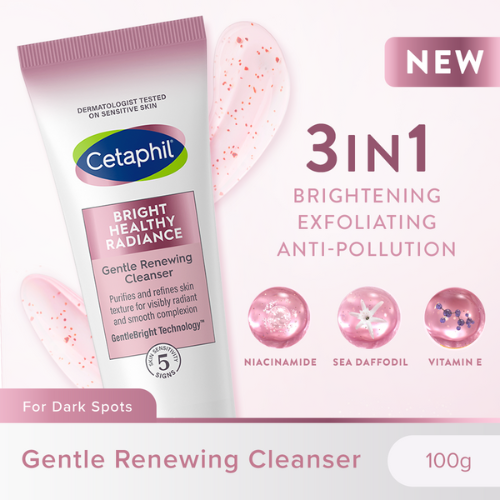 Cetaphil Bright Healthy Radiance Gentle Renewing Cleanser – Brightening Face Wash for Sensitive Skin