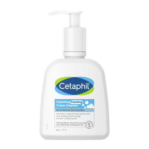 Cetaphil Hydrating Foaming Cream Cleanser – 236ml (For Dry to Normal, Sensitive Skin)
