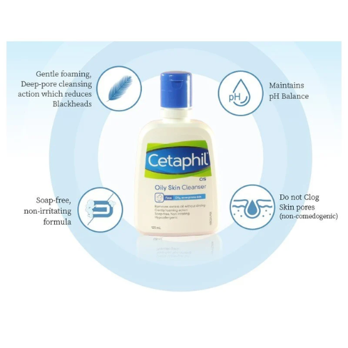 Cetaphil Oily Skin Cleanser – 125ml | Dermatologist Recommended Face Wash for Oily & Acne-Prone Skin