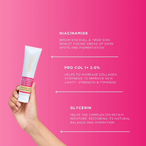 Fadeout Skincare Collagen Boost Whitening Exfoliating Cleanser – Brightening & Firming Care
