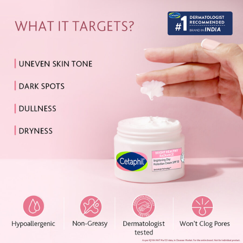 Cetaphil Bright Healthy Radiance Brightening Day Protection Cream – SPF 15 Daily Moisturizer for Even-Toned, Radiant Skin