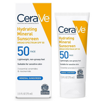 Cerave Hydrating Mineral Sunscreen SPF 50 Face Lotion – High Protection, Lightweight Hydration