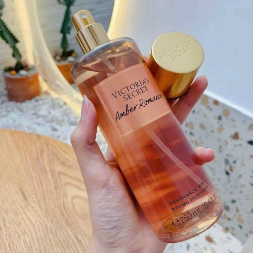 Victoria's Secret Amber Romance Body Mist for Women, Perfume with Notes of Sugar Kisses, Women’s Fragrance