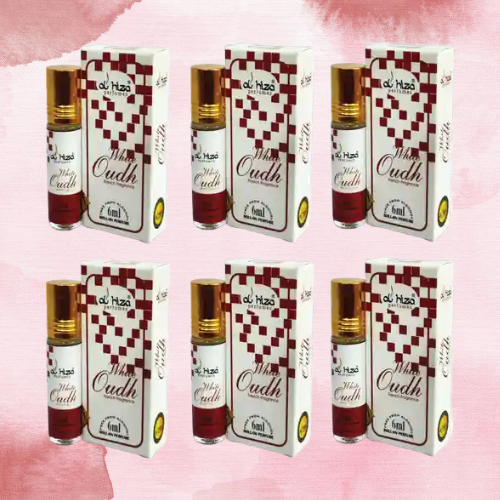 White Oudh Attar - 6ml Roll On | Concentrated Perfume Oil | Long Lasting Fragrance | Pack of 6