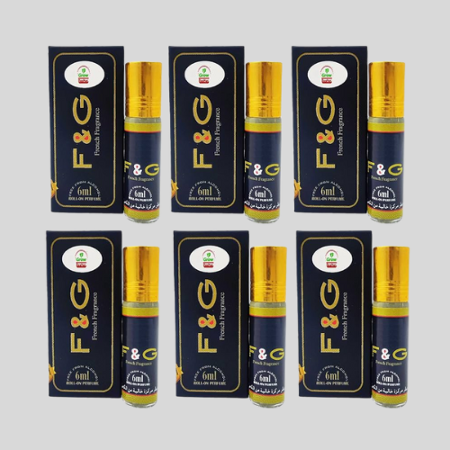 F&G French Fragrance Attar - 6ml Roll-On | Elegant & Long-Lasting Perfume Oil (Pack of 6)