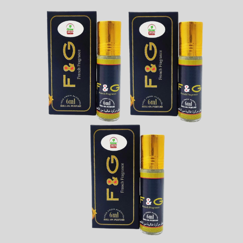 F&G French Fragrance Attar - 6ml Roll-On | Elegant & Long-Lasting Perfume Oil (Pack of 3)