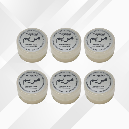 Myzia Maryam Perfumed Body Cream – 10g Each, Pack of 12 | Soft, Elegant Fragrance