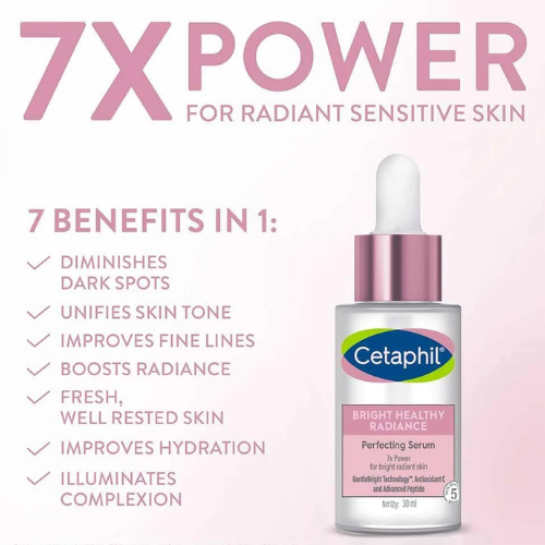 CETAPHIL Bright Healthy Radiance Perfecting Serum – 30ml | Brightening Serum for Even-Toned, Radiant Skin