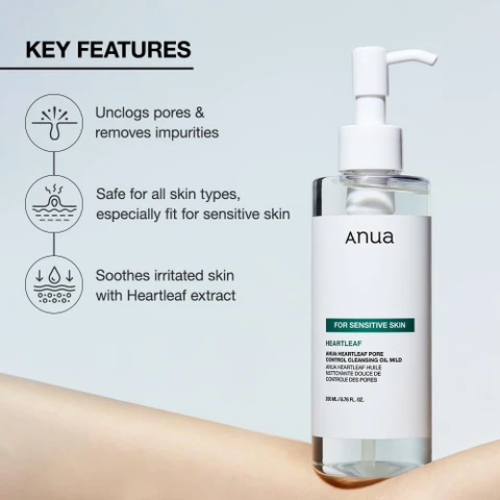 Anua Heartleaf Pore Control Cleansing Oil (200ml) | Makeup Melt & Blackhead Care