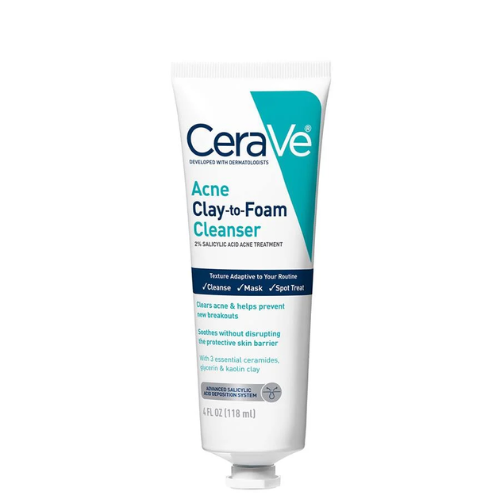 Acne Clay To Foam Cleanser – Deep Cleansing & Oil Control | Cerave