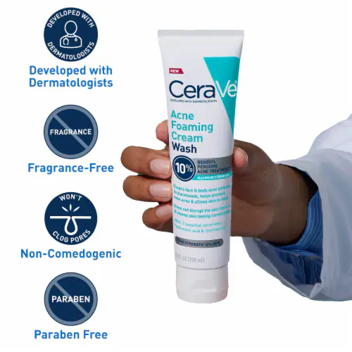 Acne Foaming Cream Cleanser – Clear, Calm & Cleanse | Cerave