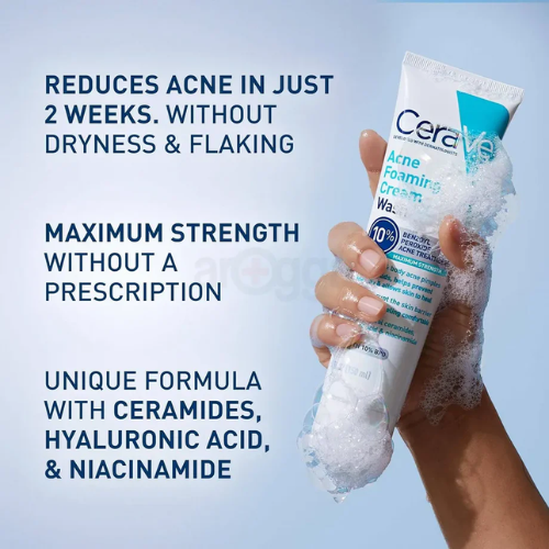 Acne Foaming Cream Cleanser – Clear, Calm & Cleanse | Cerave