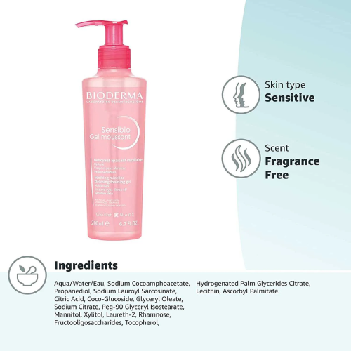 Bioderma Sensibio Gel Moussant 200ml Cleansing Foam Gel