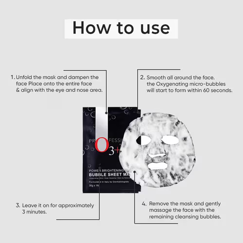 O3+ Power Brightening Bubble Sheet Mask – Deep Cleansing & Glow | 30g (Pack of 1)