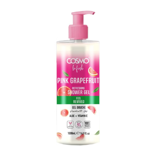 Cosmo Be Fresh Pink Grapefruit Shower Gel with Aloe Vera & Vitamin E 1000ml | Refreshing & Hydrating Body Wash
