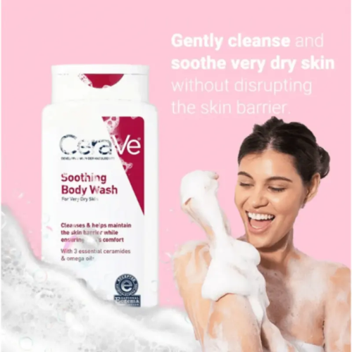 Cerave Soothing Body Wash – Gentle Cleanser for Sensitive, Irritated Skin