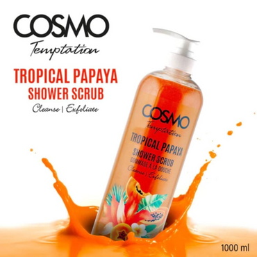 Cosmo Designs Temptation Tropical Papaya Scrub 1000ml | Exfoliating & Brightening Body Scrub