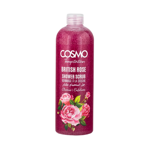 Cosmo Designs Temptation British Rose Shower Scrub 1000ml | Exfoliating & Refreshing Body Scrub