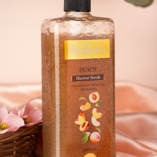 Rubera® Peach Face & Body Scrub | Exfoliating & Refreshing Cleanser (1000ml)