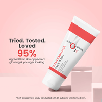 O3+ Tan Radiance Face Wash With Vitamin C Glowing Skin and Deep Cleanses and Unifies Skin Tone (60gm) Removes Tan and Brightens Skin| Exfoliates Gently| H