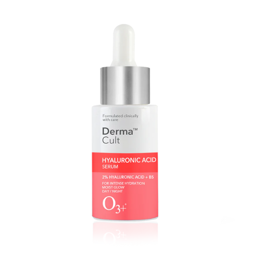 O3+ Derma Cult 2% Hyaluronic Acid Serum for Intense Hydration, Finelines & Glow with B5