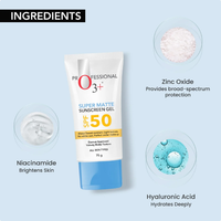 O3+ Super Matte Sunscreen gel SPF 50 For All skin types, 75g