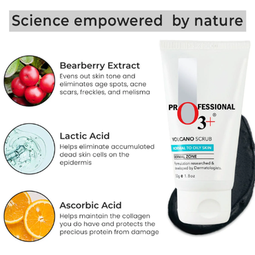 O3+ Volcano Scrub For Exfoliation, Deep Cleansing, And Pore Minimization (50g)